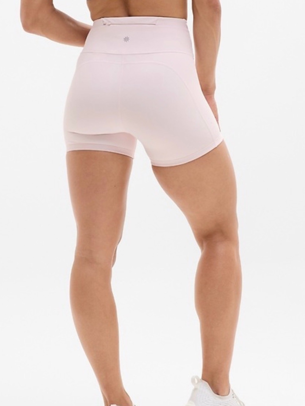 Athleta Pacesetter 4" Shortie Shorts Baby Pink Ultra High Rise Running XS NWT